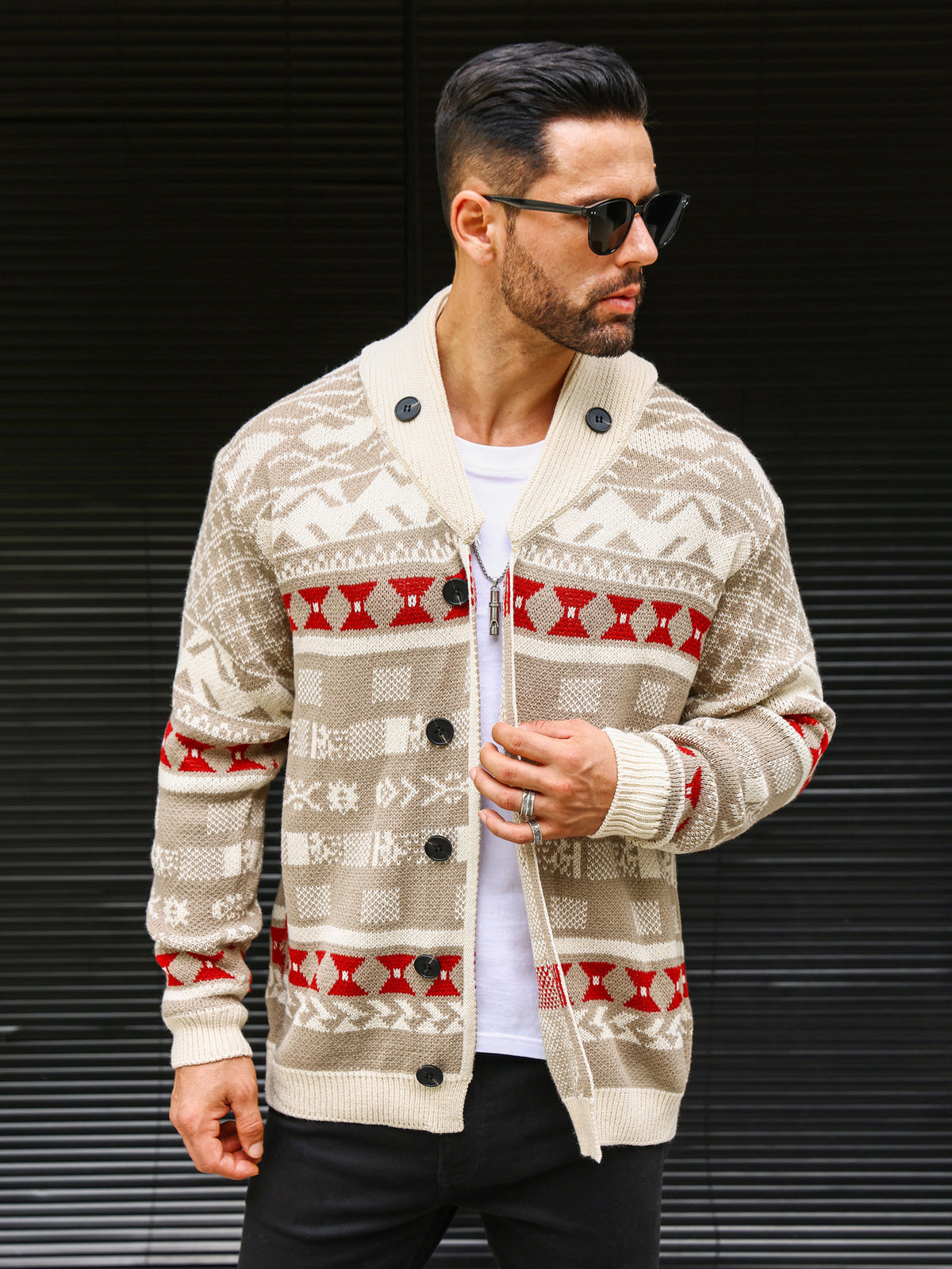 Cardigan homme en maille épaisse pour la saison froide