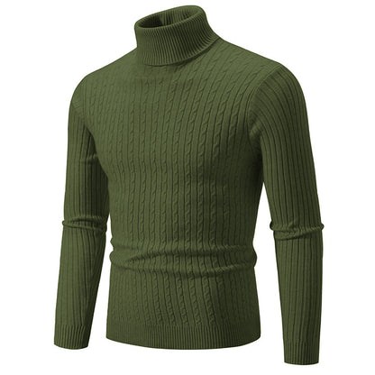 Pull homme col roulé détails de la maille jacquard