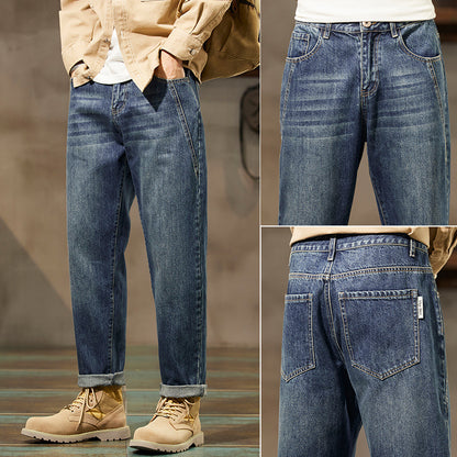 Jean homme bleu coupe droite vue de face