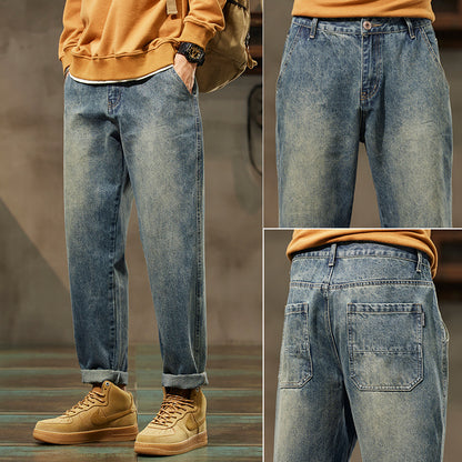 Jean homme bleu clair coupe ample avec poches