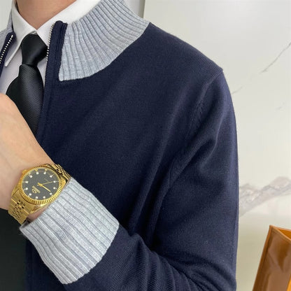 Veste homme bleu marine avec col contrasté